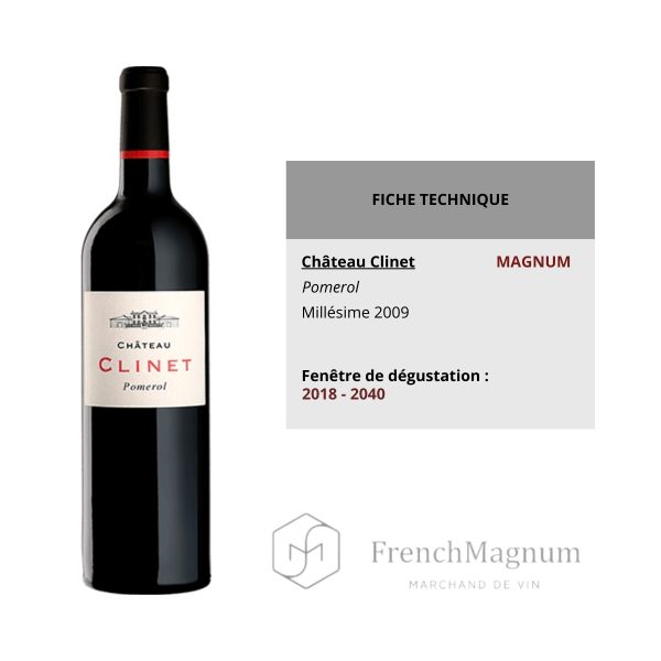 Illustration de notre fiche technique du Magnum Château Clinet 2009 que vous pouvez acheter sur le site French Magnum