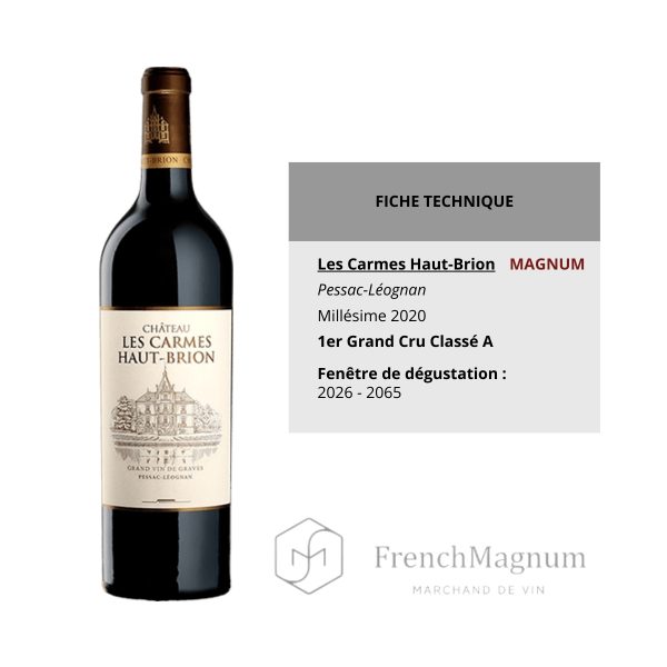 Image des données importantes du Magnum Les Carmes Haut-Brion 2020 que vous pouvez commander dès aujourd'hui sur notre site