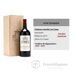 Photo du Double Magnum Château Léoville Las Cases 2010 avec sa fiche technique