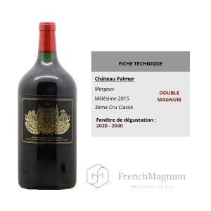Image du Double Magnum Château Palmer 2015 avec fiche caractéristique