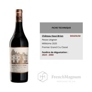 Image des données essentielles du Magnum Château Haut-Brion 2020 que l'on vous propose d'acheter sur notre boutique en ligne