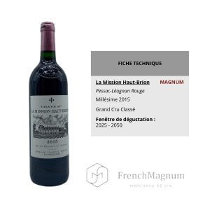 Illustration de notre tableau technique du magnum chateau la mission Haut-Brion 2015 pour vous aider à voir si c'est le vin qu'il vous faut.