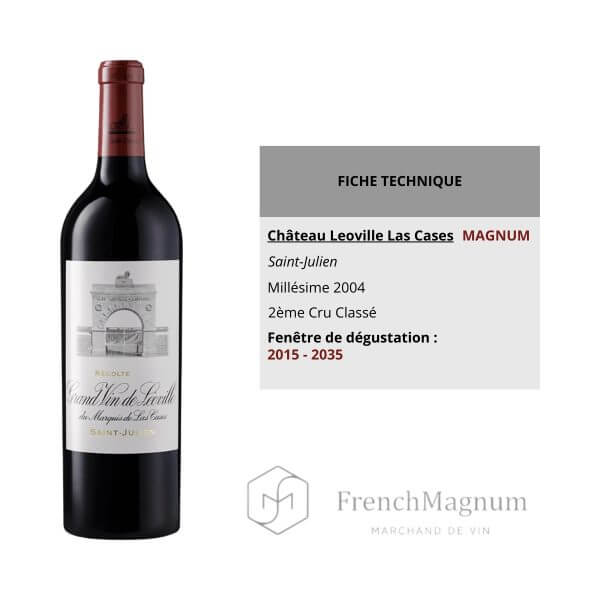 Illustration de la fiche technique réalisée par French-Magnum sur le magnum Chateau Leoville Las Cases 2004