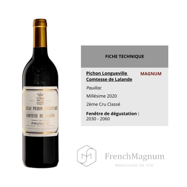 Illustration du Magnum Pichon Longueville - Comtesse de Lalande 2020 avec sa fiche technique