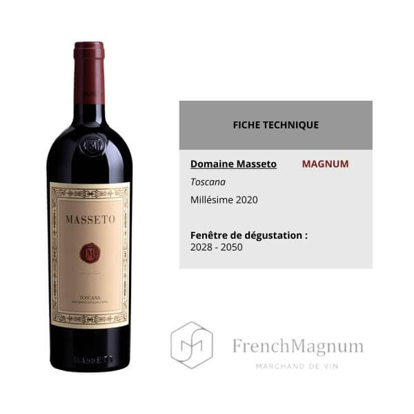 Illustration de la fiche technique réalisée par French Magnum pour le Magnum Domaine Masseto 2020