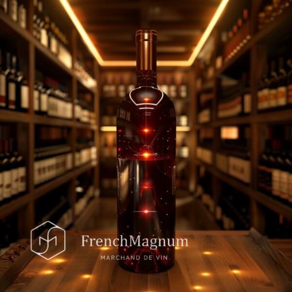 Image d'une bouteille de vin qui se protège des variations de lumière et du taux d'humidité pour s'assurer un vieillissement optimal.