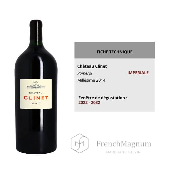 Photo de l'impériale du château Clinet 2014 avec sa fiche technique